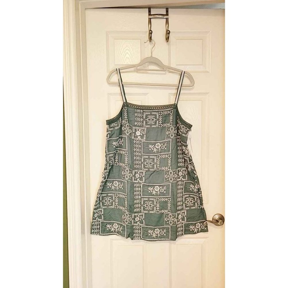 NWT Lucky Brand Dress Size XL Embroidered Square Neck Cami